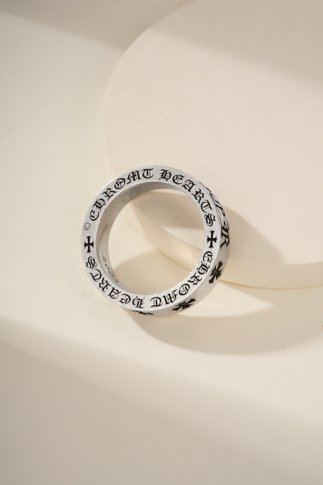 Chrome Hearts Silver Ring with 'GOD IS LOVE' Engraving